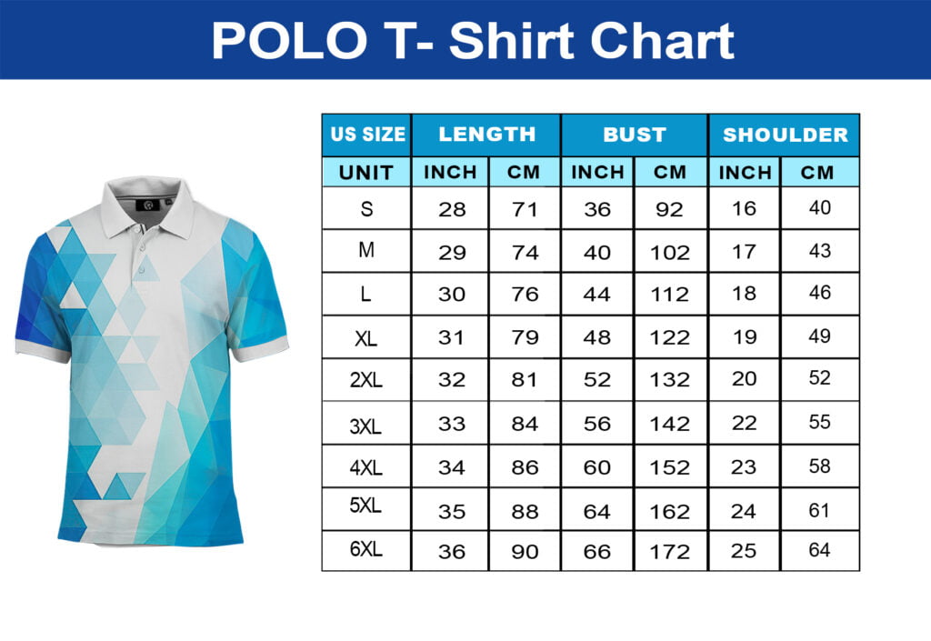 Polo Shirt Size Chart