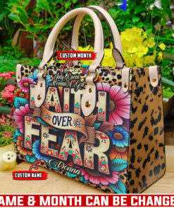 Faith Over Fear | Personalized Leather Handbag