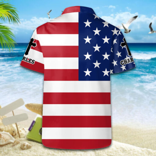 Faith Over Fear Patriotic Christian Lion - Hawaii Shirt - AGG2599 - Image 5
