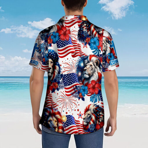 Patriotic Christian Jesus Lion - Hawaii Shirt - AGG2617 - Image 5