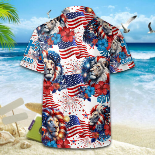 Patriotic Christian Jesus Lion - Hawaii Shirt - AGG2617 - Image 3