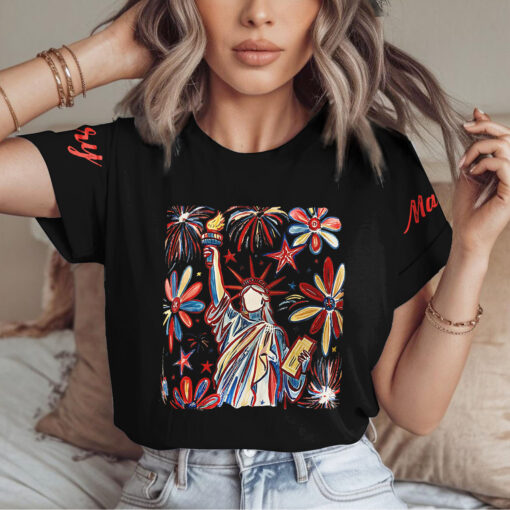 She Loves Jesus And America Too Patriotic - T-Shirt - Image 3