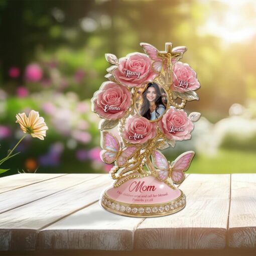 Her Children Arise And Call Her Blessed Mother's Day - Personalized Acrylic Table Plaque - Image 4