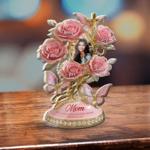 Her Children Arise And Call Her Blessed Mother's Day - Personalized Acrylic Table Plaque - Image 5
