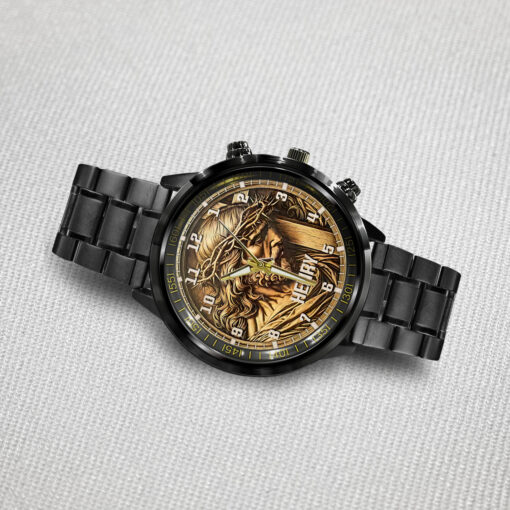 Jesus Christ - Black Stainless Steel Watch - AGG2629 - Image 5