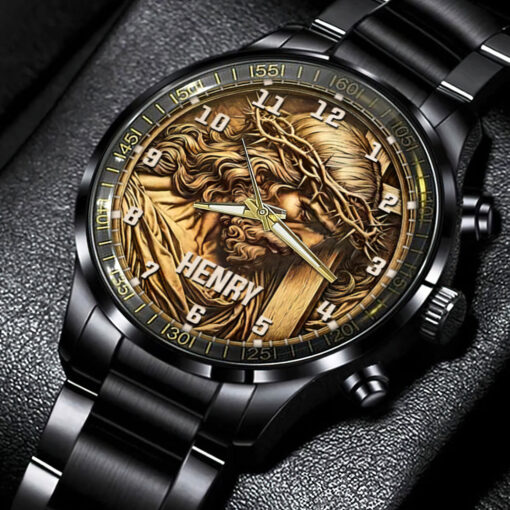 Jesus Christ - Black Stainless Steel Watch - AGG2629 - Image 4