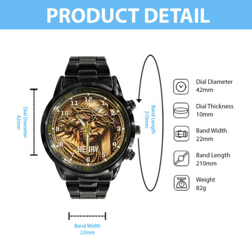 Jesus Christ - Black Stainless Steel Watch - AGG2629 - Image 3