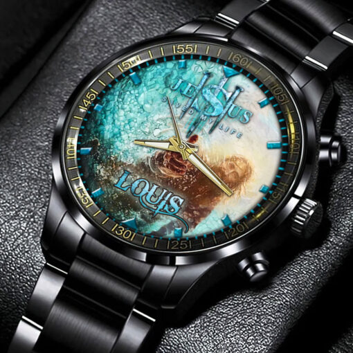 Jesus Christ Saved My Life Christian - Black Stainless Steel Watch - AGG2631 - Image 2