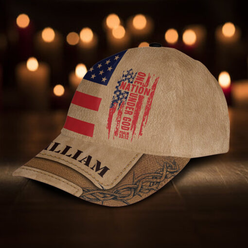 One Nation Under God Patriotic Christian - Classic Cap - Image 3