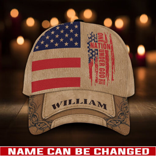One Nation Under God Patriotic Christian - Classic Cap - Image 2