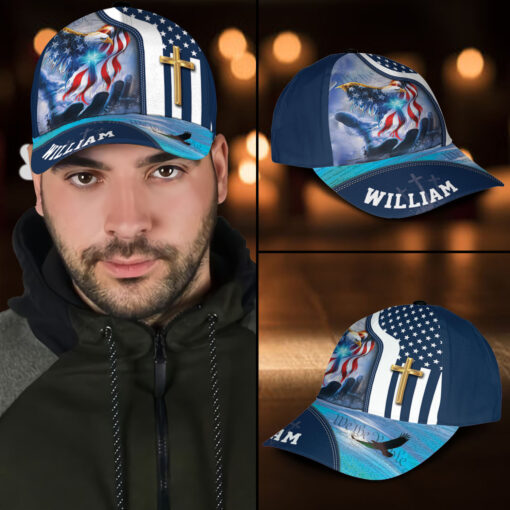 Patriotic Christian America Eagle Cross - Classic Cap - Image 3
