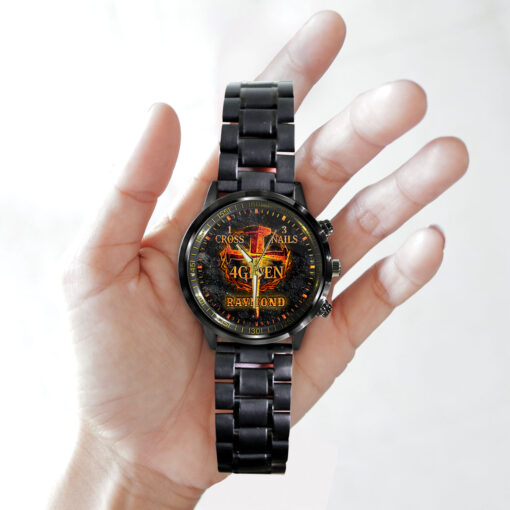 1 Cross 3 Nails 4given Christian - Black Stainless Steel Watch - AGG2638 - Image 4