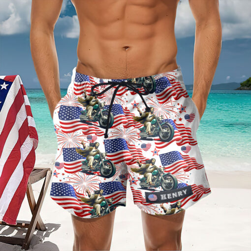 Funny Jesus Christ Riding Motorbike - Men's shorts - AGG2641 - Image 4