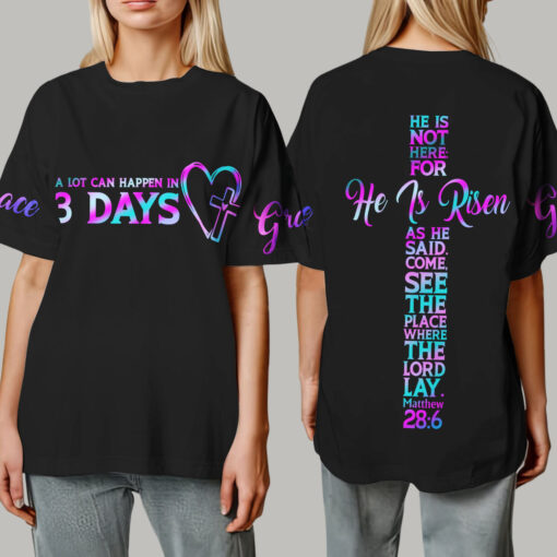 A Lot Can Happen In 3 Days Jesus Christian - T-Shirt - Image 6