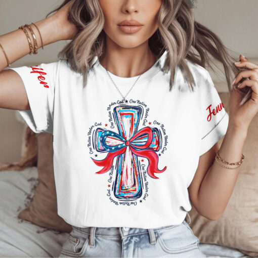 Coquette America One Nation Under God Patriotic - T-Shirt - Image 2