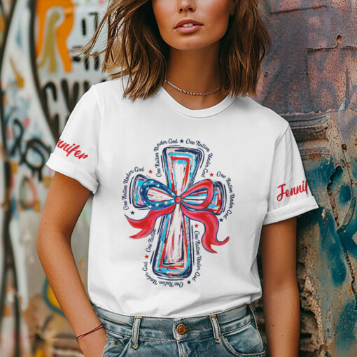 Coquette America One Nation Under God Patriotic - T-Shirt - Image 4