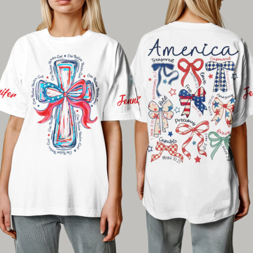 Coquette America One Nation Under God Patriotic - T-Shirt - Image 6