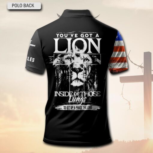 You Got A Lion Inside Of Those Lungs Christian - Polo Shirt - Image 4