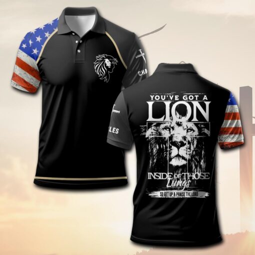 You Got A Lion Inside Of Those Lungs Christian - Polo Shirt - Image 2