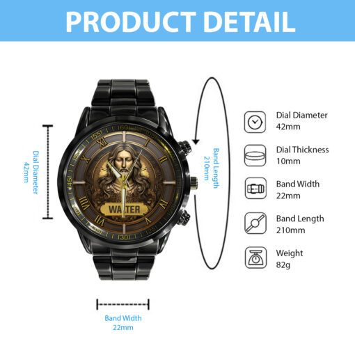Jesus Christ Faith Christian - Black Stainless Steel Watch - AGG2656 - Image 6