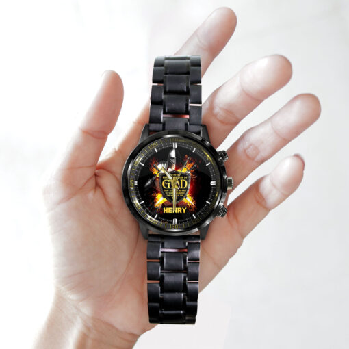 Christian Put On The Amour Of God - Black Stainless Steel Watch - AGG2658 - Image 4