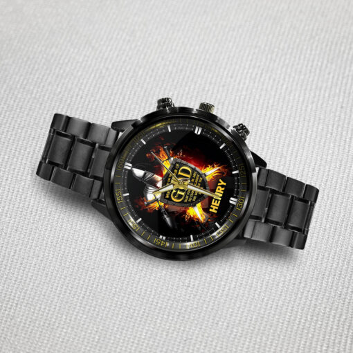 Christian Put On The Amour Of God - Black Stainless Steel Watch - AGG2658 - Image 3