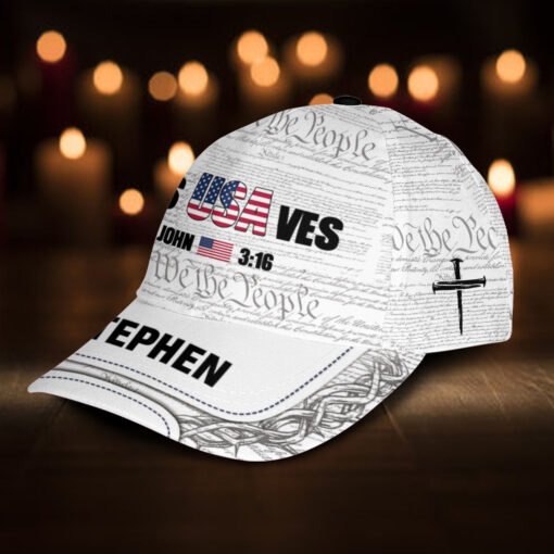 Jesus Saves America Patriotic Christian - Classic Cap - Image 2