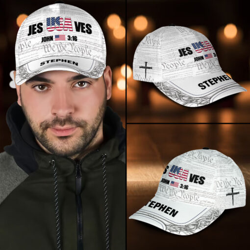Jesus Saves America Patriotic Christian - Classic Cap - Image 4