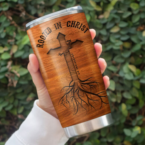 Rooted In Christ He Is Risen - Stainless Steel Tumbler 20oz - Image 4