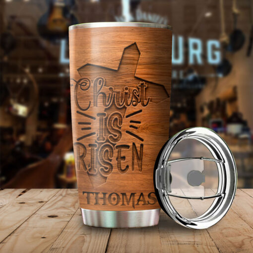 Rooted In Christ He Is Risen - Stainless Steel Tumbler 20oz - Image 3
