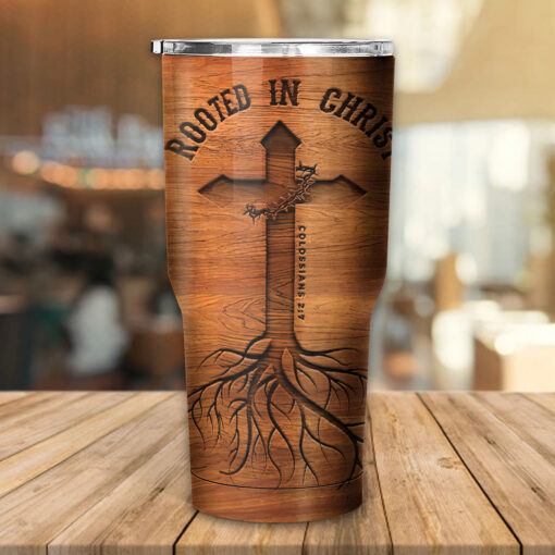 Rooted In Christ He Is Risen - Stainless Steel Tumbler 30oz - Image 5