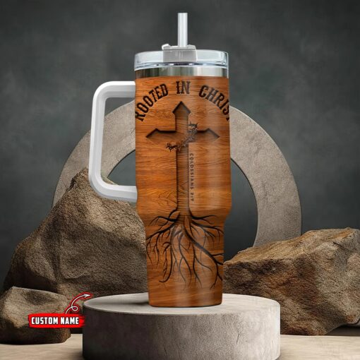 Rooted In Christ He Is Risen - Stainless Steel Tumbler 40oz - Image 4