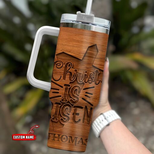 Rooted In Christ He Is Risen - Stainless Steel Tumbler 40oz - Image 2