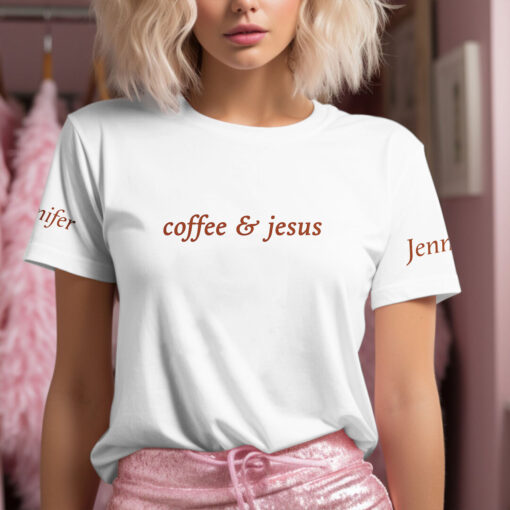 Coffee & Jesus Christ Offers Forgiveness For Everyone - T-Shirt - Image 3