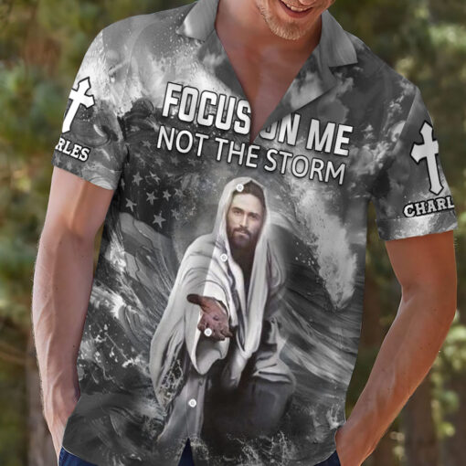 Jesus Christ Focus On Me Not The Storm - Hawaii Shirt - AGG2671 - Image 2