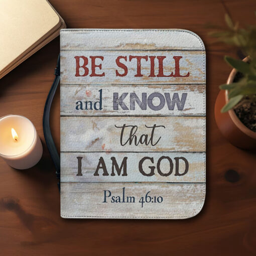 Be Still And Know That I Am God | Personalized Bible Cover Size L - Image 2