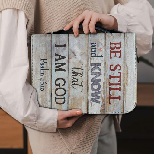 Be Still And Know That I Am God | Personalized Bible Cover Size L - Image 4