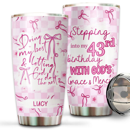 Doing My Best & Letting God Do The Rest - Stainless Steel Tumbler 20oz - Image 5