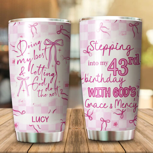 Doing My Best & Letting God Do The Rest - Stainless Steel Tumbler 20oz - Image 4