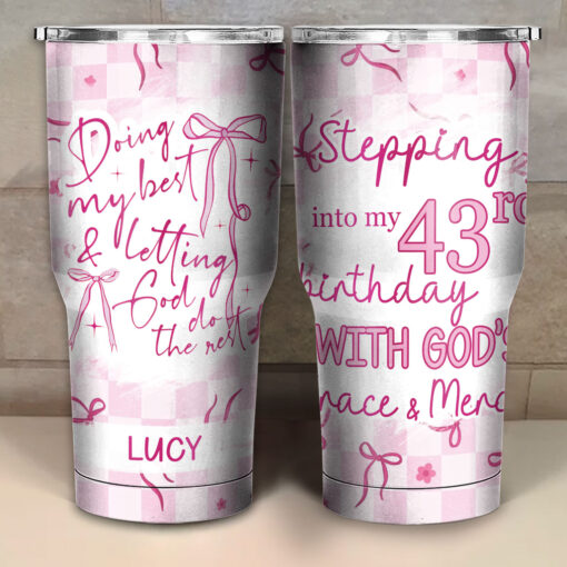 Doing My Best & Letting God Do The Rest - Stainless Steel Tumbler 30oz - Image 3