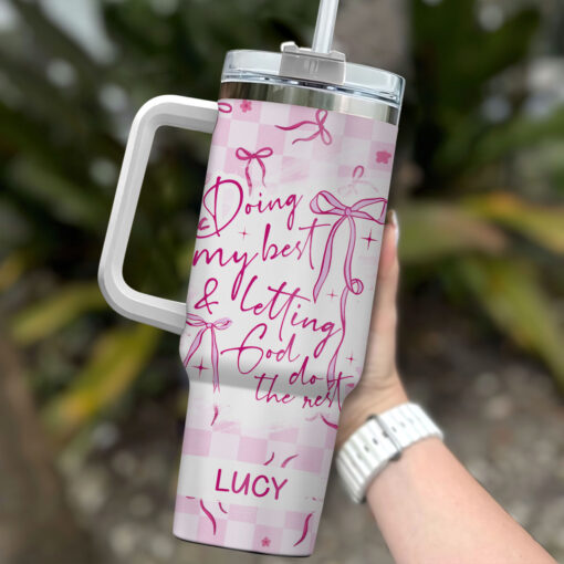 Doing My Best & Letting God Do The Rest - Stainless Steel Tumbler 40oz - Image 2