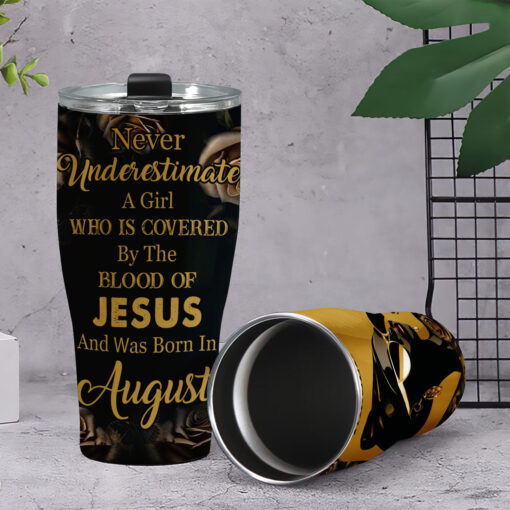 A Girl Who Is Covered By Blood Of Jesus - Stainless Steel Tumbler 30oz - Image 4