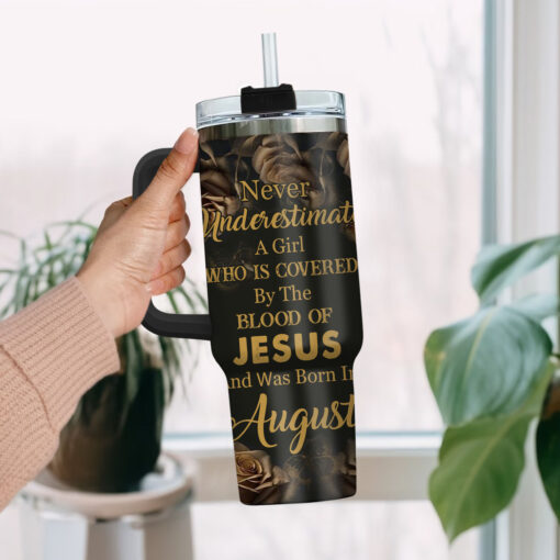 A Girl Who Is Covered By Blood Of Jesus - Stainless Steel Tumbler 40oz - Image 3