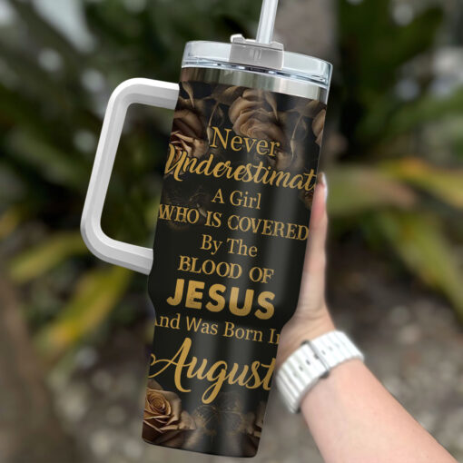 A Girl Who Is Covered By Blood Of Jesus - Stainless Steel Tumbler 40oz - Image 4