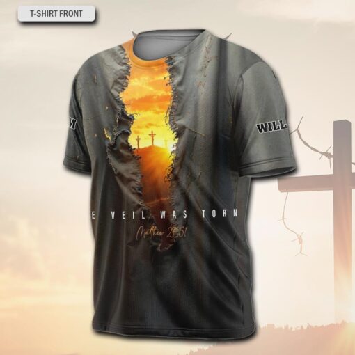 The Veil Was Torn Jesus Christian - T-Shirt - Image 2