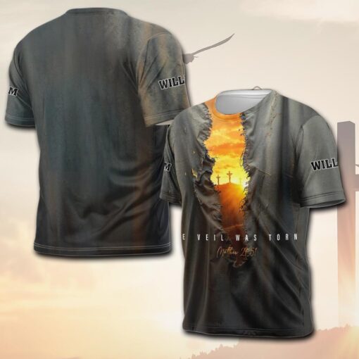 The Veil Was Torn Jesus Christian - T-Shirt - Image 3