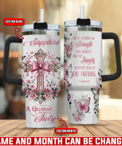 Jesus Strength Dignity Coquette Cross- Stainless Steel Tumbler 40oz