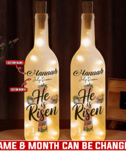 Flower Cross Jesus He Is Risen- Bottle Light - AGG2578