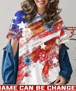 Patriotic America Pride Jesus Christian- T-Shirt