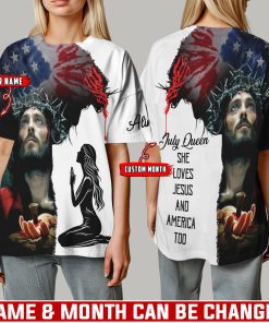 Patriotic She Loves Jesus And America - T-Shirt